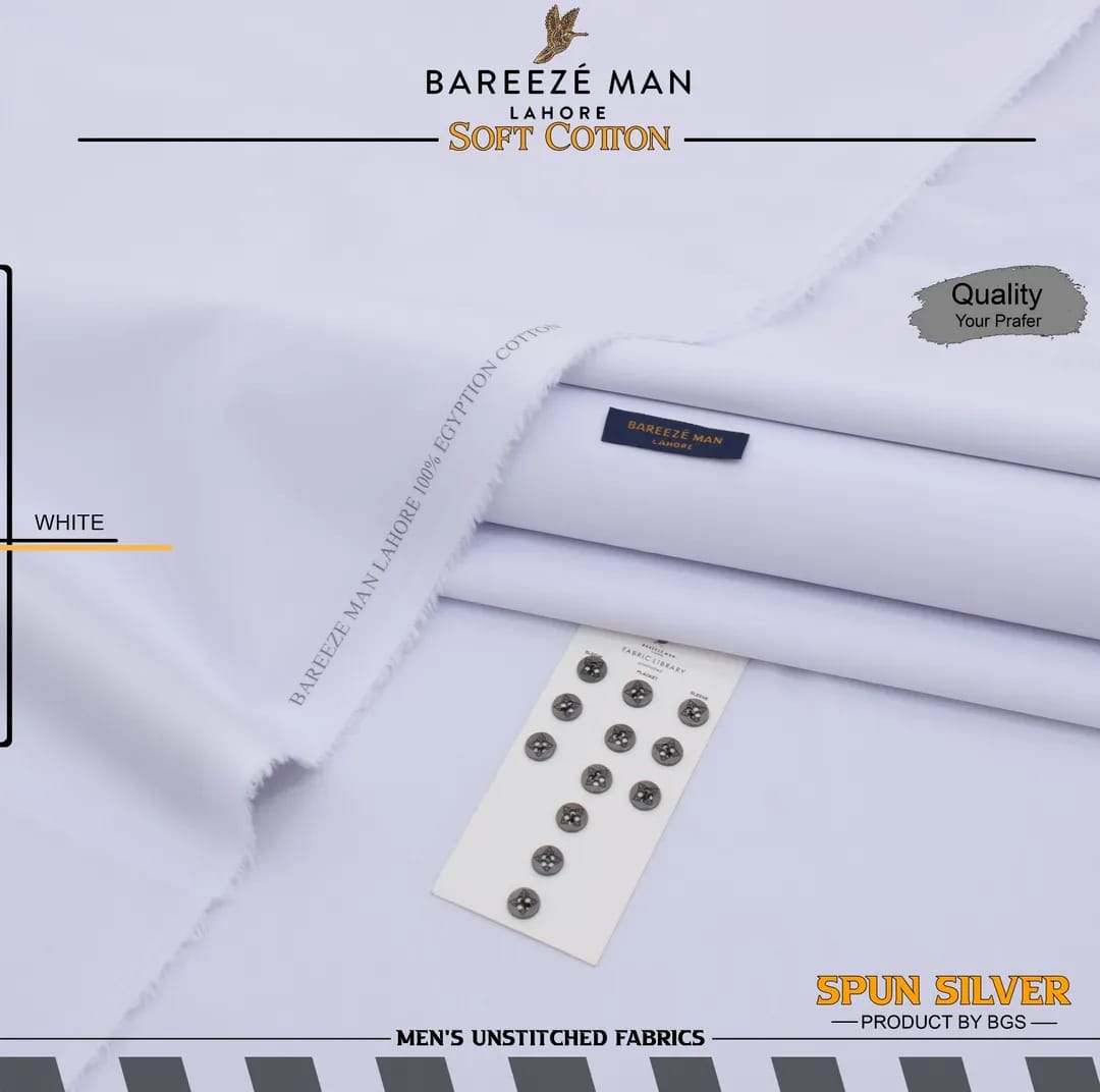 Men White Cotton Unstitched Suit Summer Eid Festive *Product Description