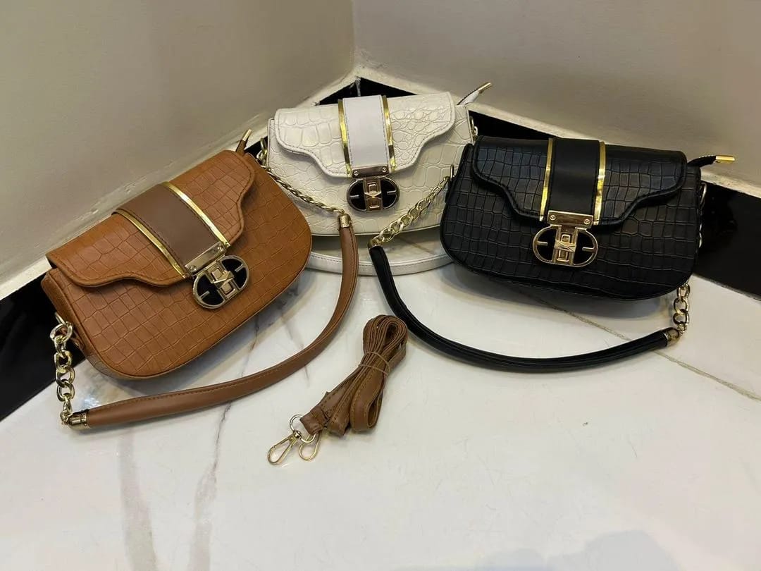Black Cuff Strap Handbag for Girls with Gold Clasp