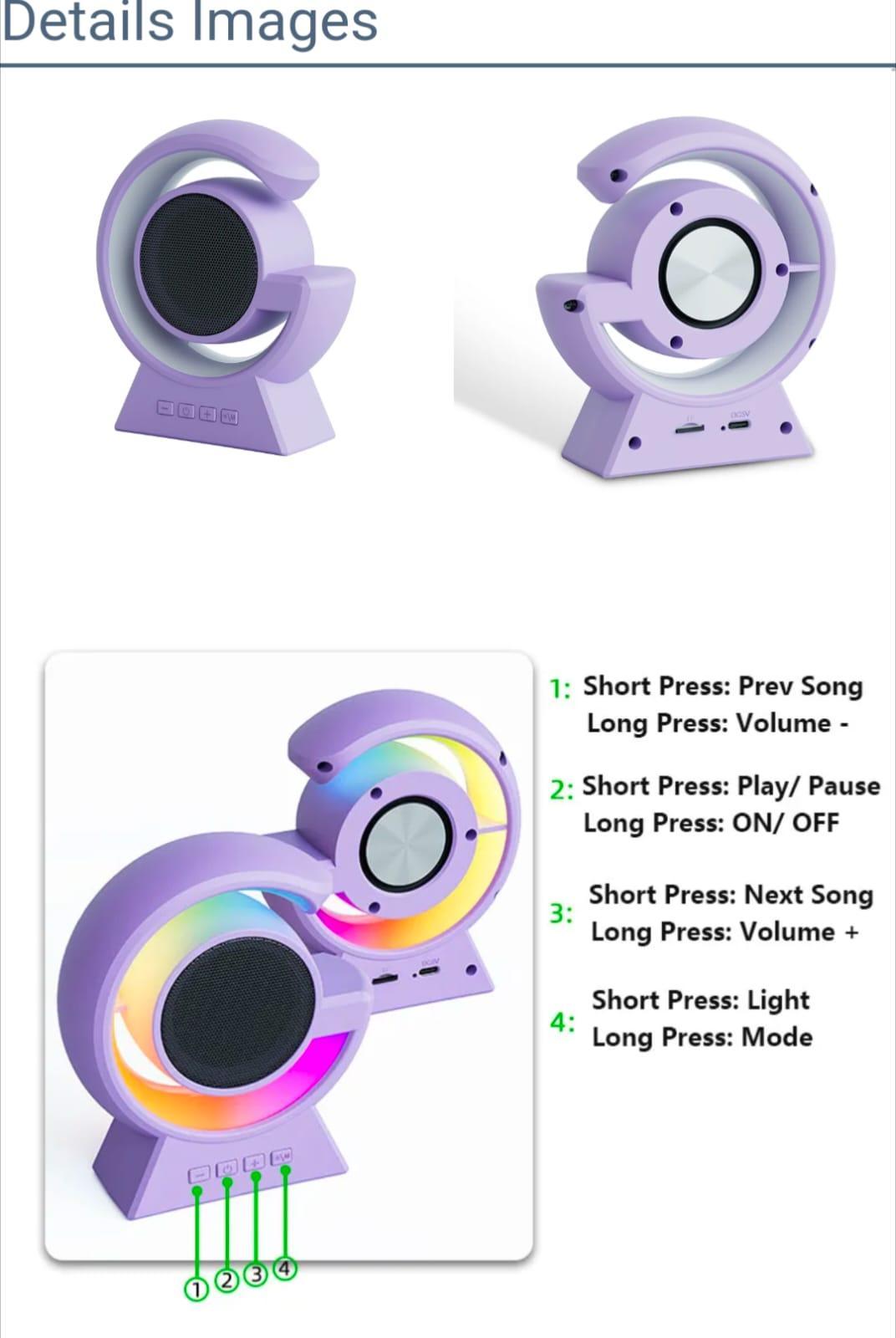 Touch Lamp Wireless Speaker with RGB Lighting &amp; Voice Control
