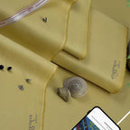 Men Cotton Plain Yellow Suit 100% Cotton Summer Wear
