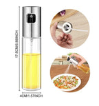 Oil Spray Bottle 304 Stainless Steel Clear Glass