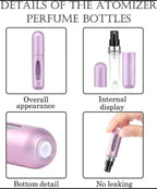 Refillable Mini Perfume Atomizer Bottle 5ml Random Color Pack of 3