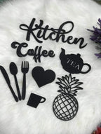 Modern Wooden Wall Art Set for Kitchen Decor