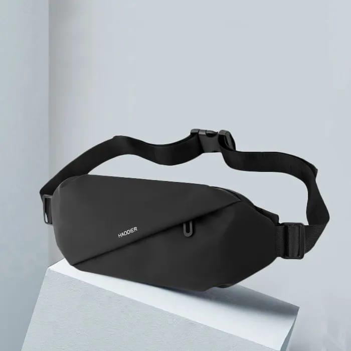 Unisex Nylon Crossbody Bag Black Navy Adjustable Strap