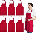 Pack of 6 Red Parachute Aprons for Kitchen Use