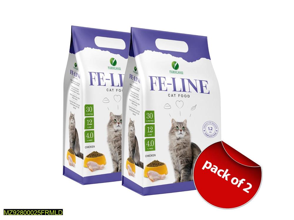 Feline Cat Food Chicken Flavor 1.2kg Pack of 2