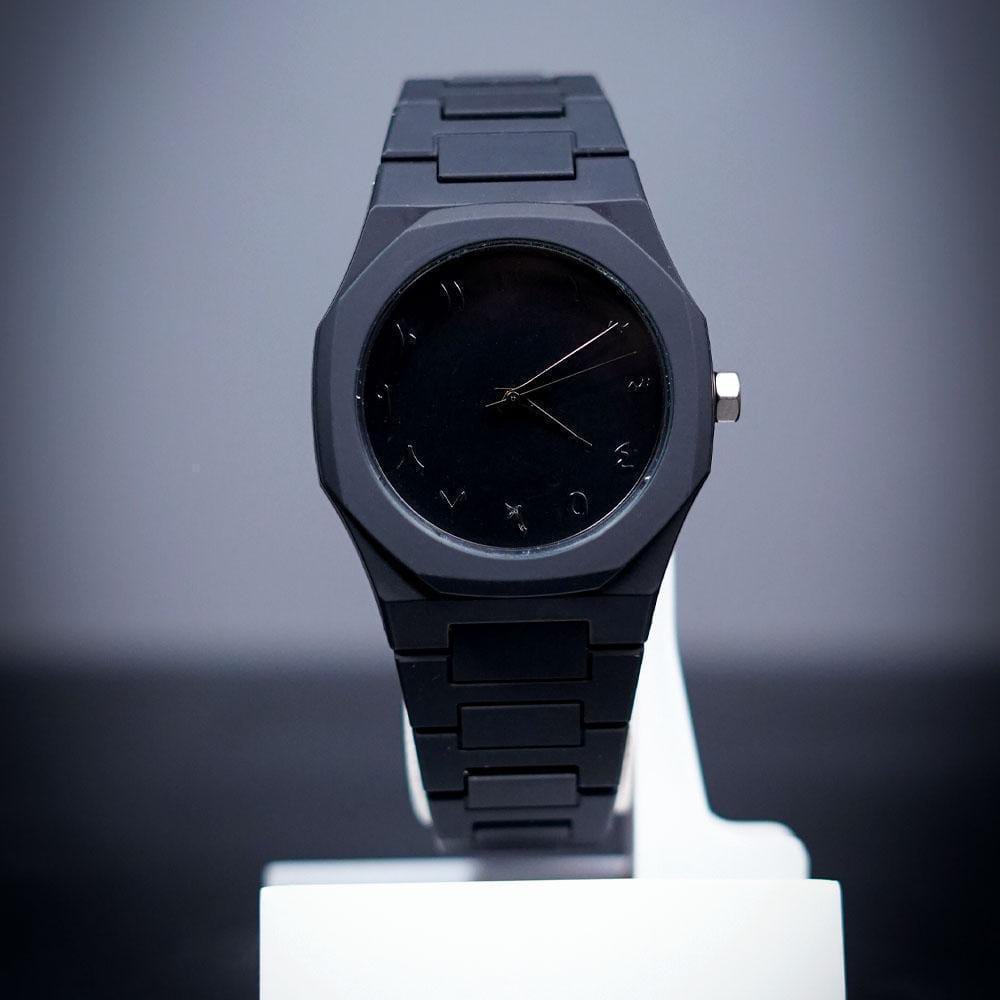 Men's Black Aluminum Analog Watch Water Resistant