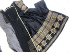 Black Embroidered Shamoz Silk Maxi Set for Women