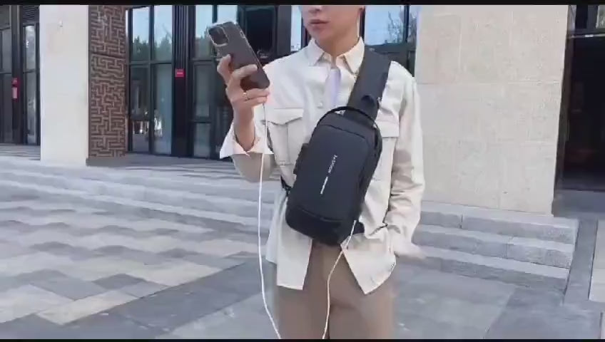 Black Nylon Chest Bag for Students &amp; Professionals