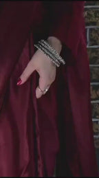 Maroon Shamoz Silk Saree Set for Weddings Parties