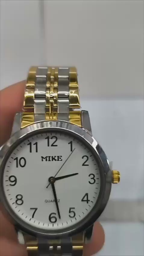Stainless Steel Couple Watches Gold Silver Dial Waterproof Business Casual Fashion