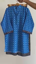 Blue Printed Co-ord Set for Women 2 Pcs