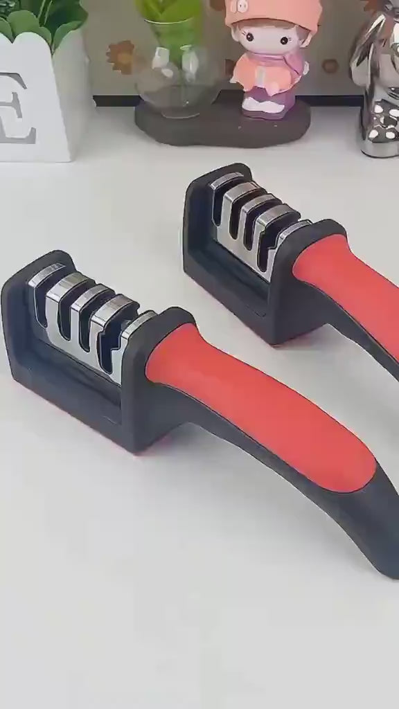 3-Stage Stainless Steel Knife Sharpener with Ergonomic Handle